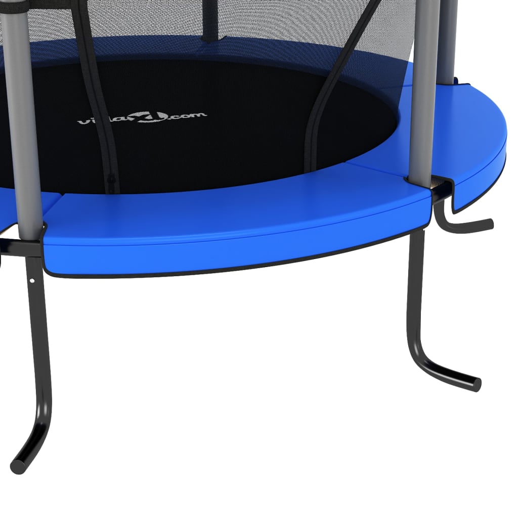 trampolinsæt med sikkerhedsnet 140x160 cm rund blå