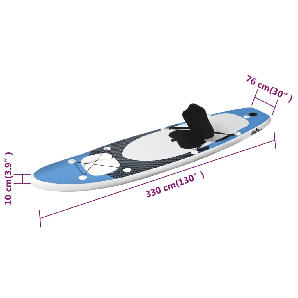 oppusteligt paddleboardsæt 300x76x10 cm rød