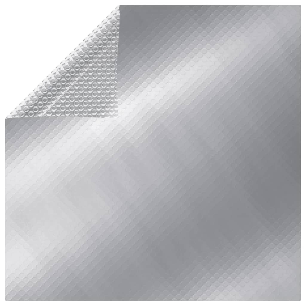 flydende solopvarmet poolovertræk 6x4 m rektangulært PE sølv