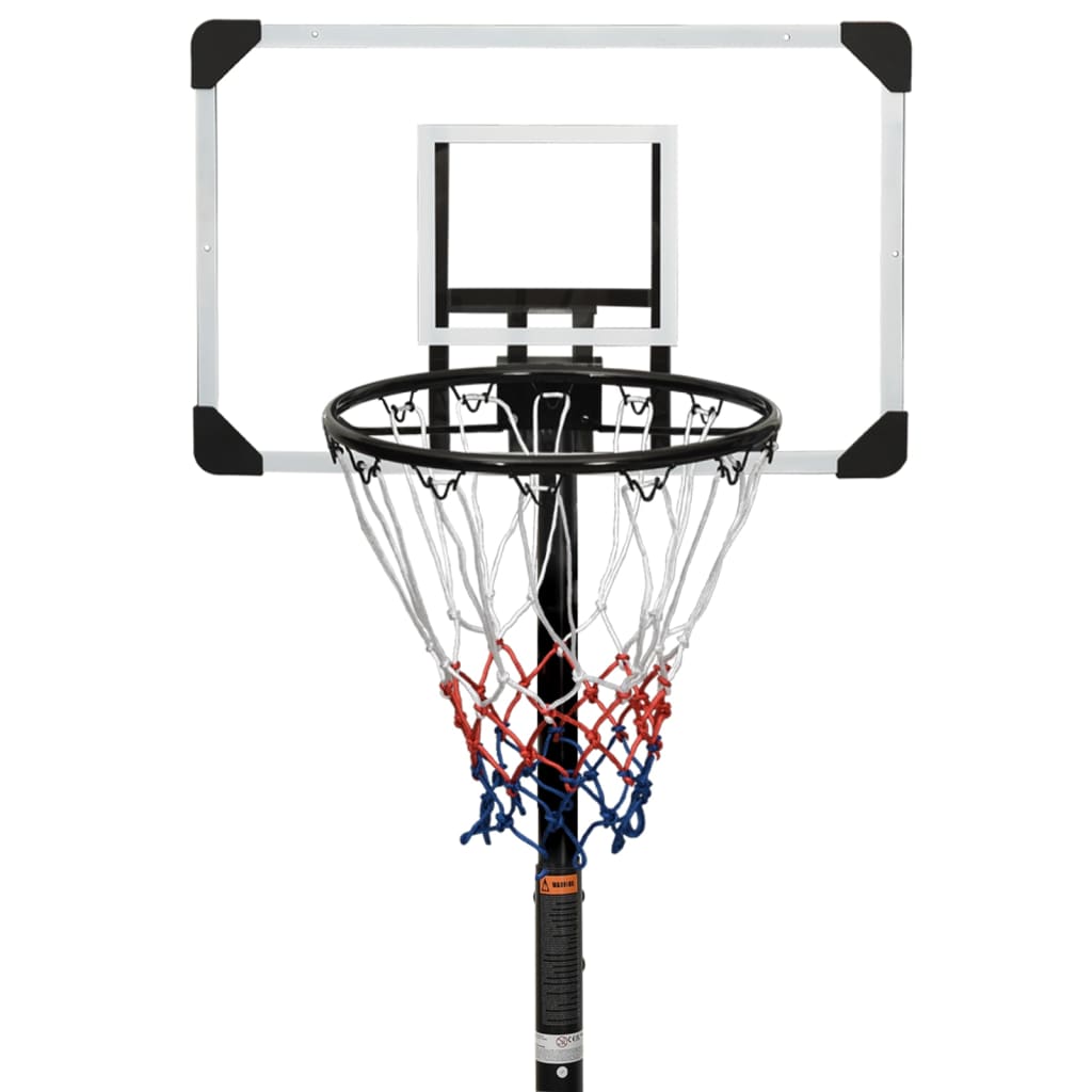 basketballstativ med plade 216-250 cm polycarbonat transparent