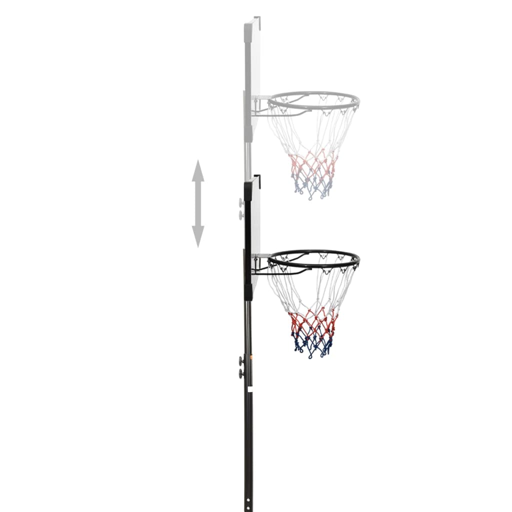 basketballstativ med plade 216-250 cm polycarbonat transparent