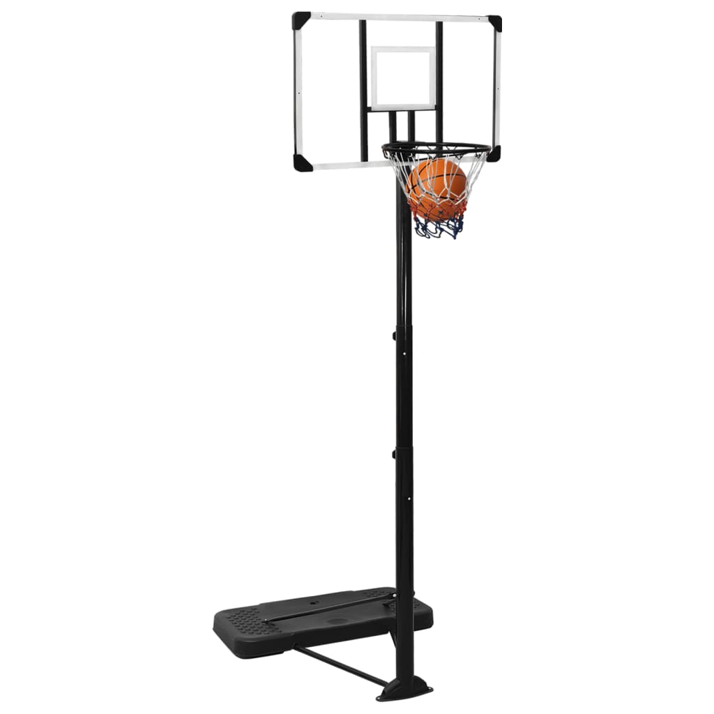 basketballstativ med plade 256-361 cm polycarbonat transparent