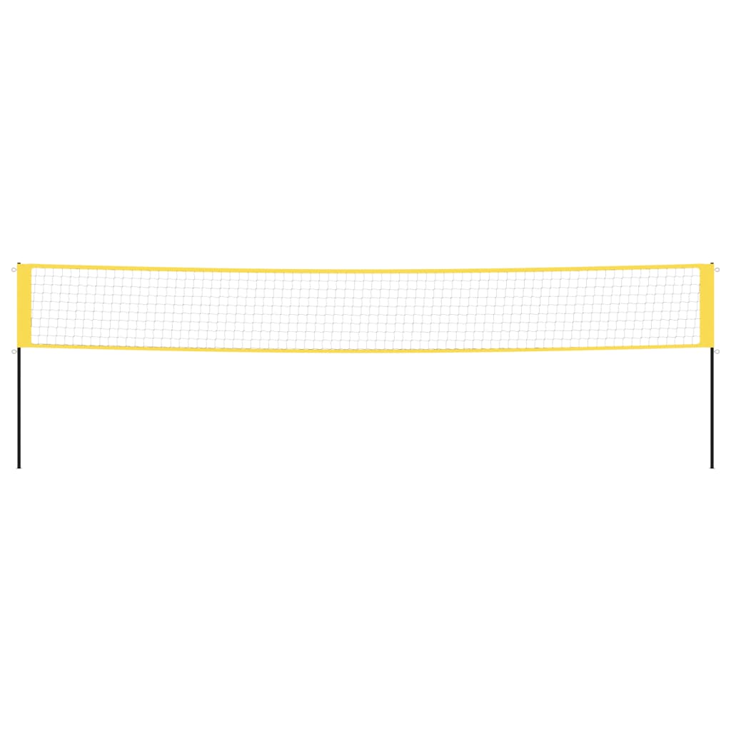 badmintonnet 600x155 cm PE-stof gul og sort