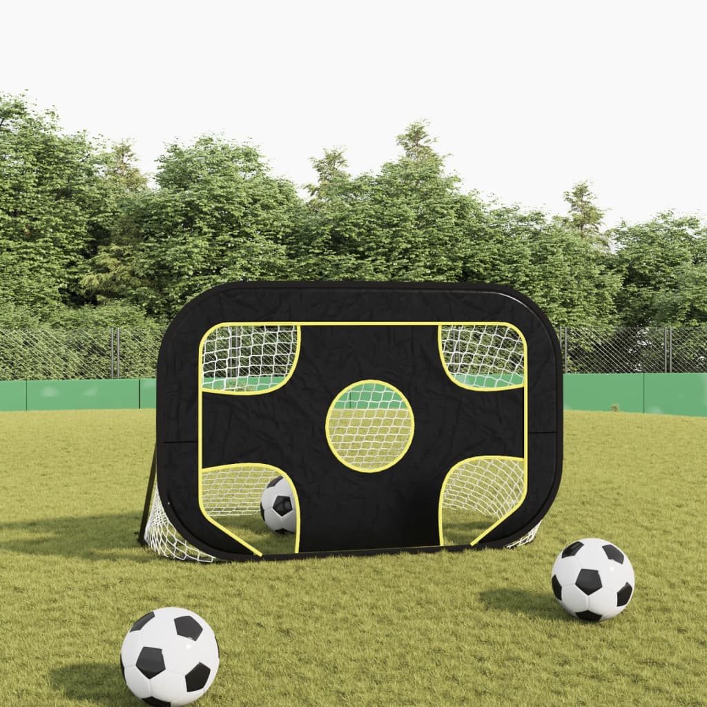 fodboldnet med målhuller 120x80x80 cm polyester