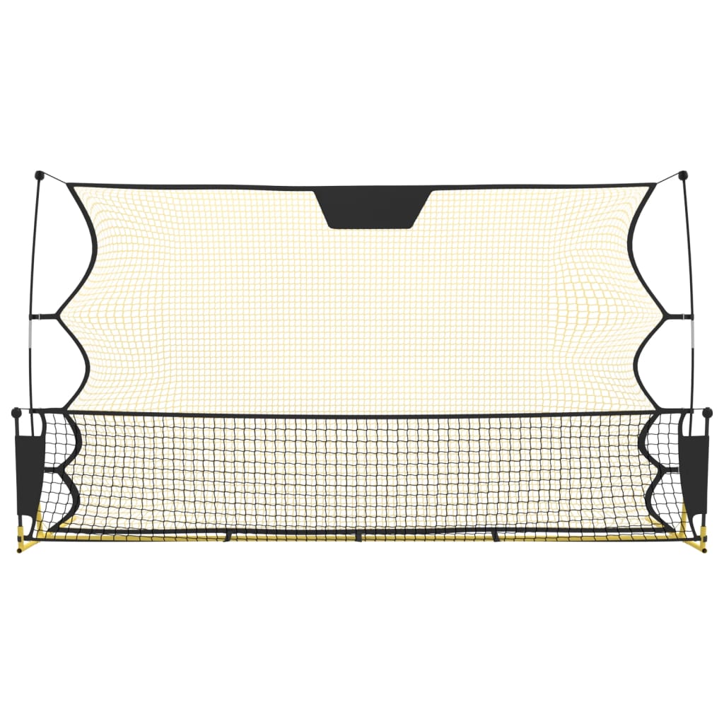 fodbold-rebounder 183x85x120 cm polyester sort og gul