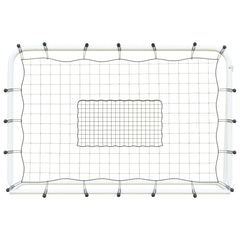fodbold-rebounder med net 184x61x123 cm stål og PE sort og hvid