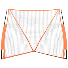 bærbart baseballnet 183x182x183 cm polyester stål sort orange