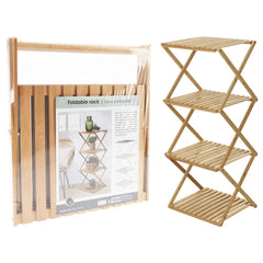 Home&Styling reol med 4 hylder foldbar bambus