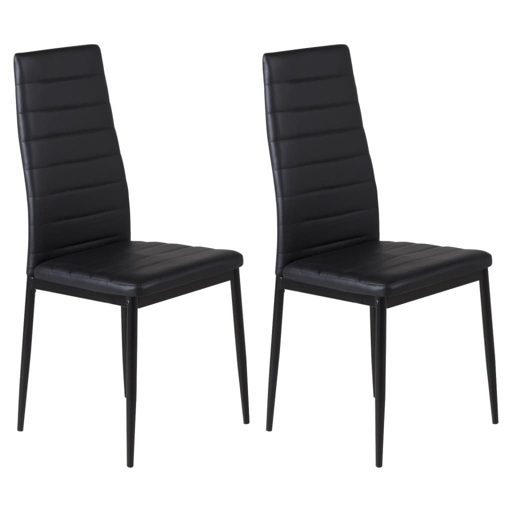 Venture Home spisebordsstole 2 stk. Slim læderlook sort