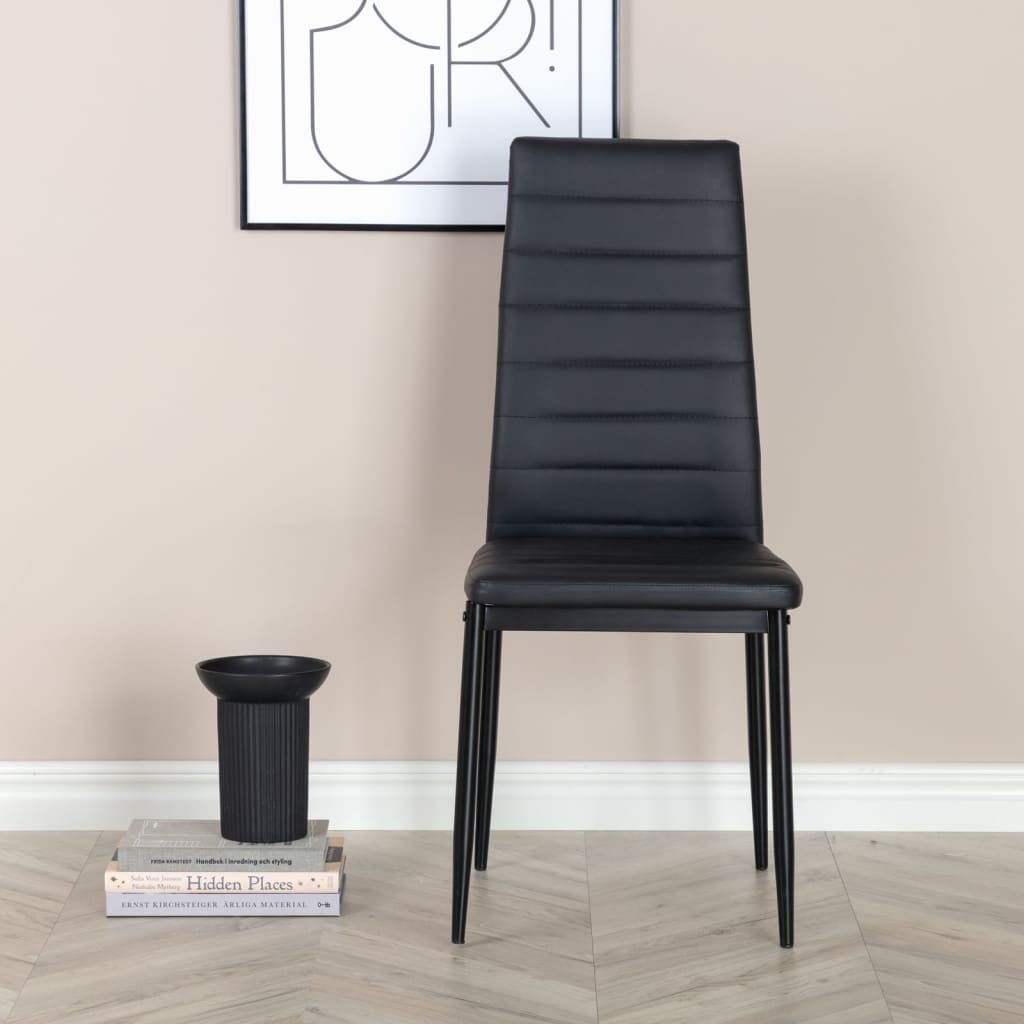 Venture Home spisebordsstole 2 stk. Slim læderlook sort