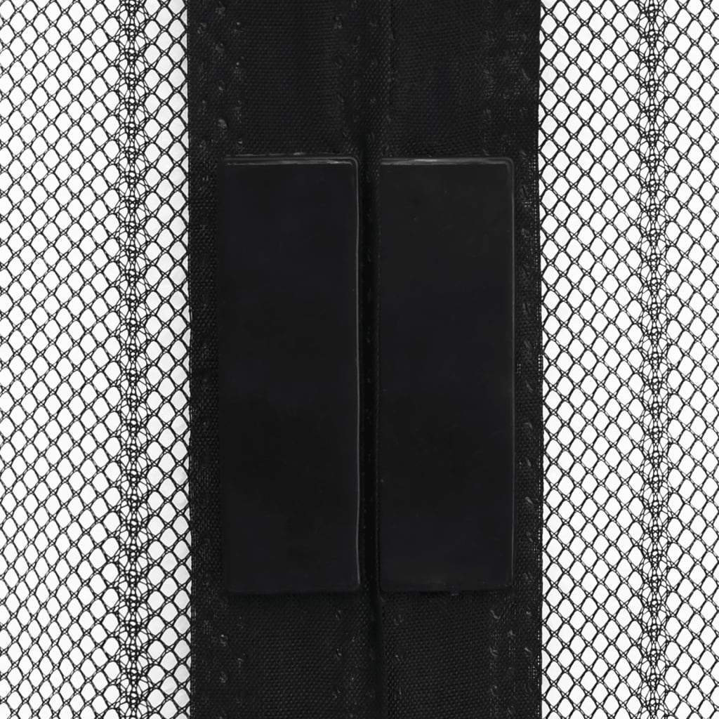 dørgardin insektnet magnetisk 2 stk. 210 x 100 cm sort