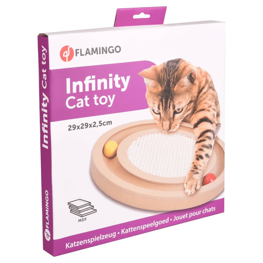 FLAMINGO kradselegetøj til katte Infinity 29x29x2,5 cm naturfarvet