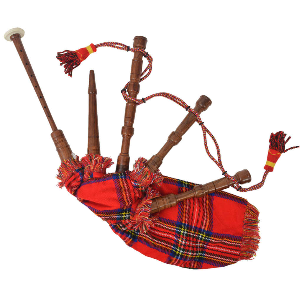 Scottish Great Highland sækkepibe til børn grøn og sort tartan