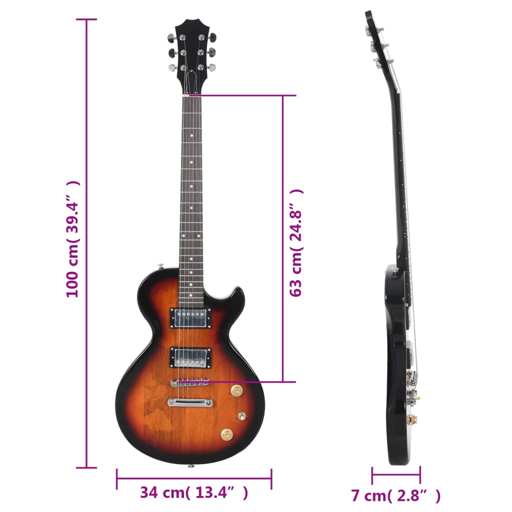 elektrisk guitar til begyndere inkl. taske 4/4 39" sort