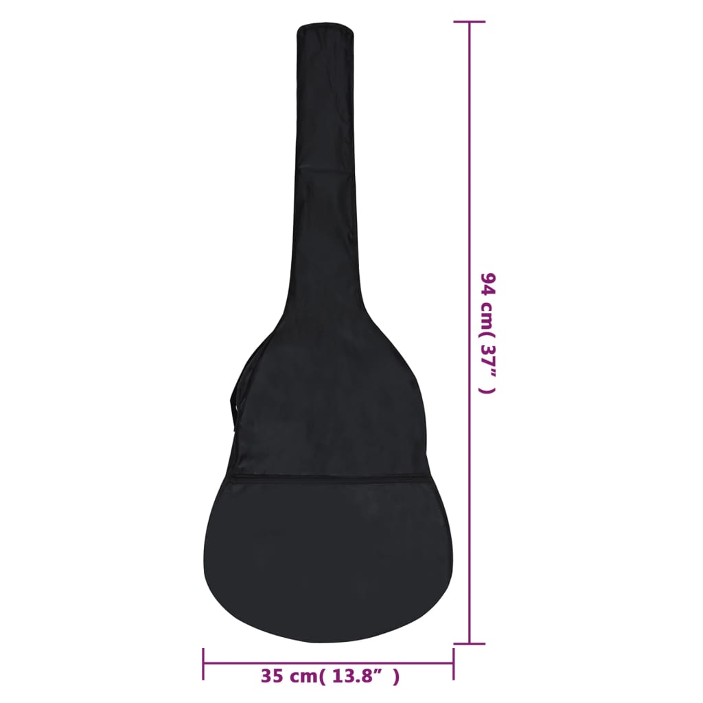 guitartaske til 3/4 klassisk guitar 94x35 cm stof sort