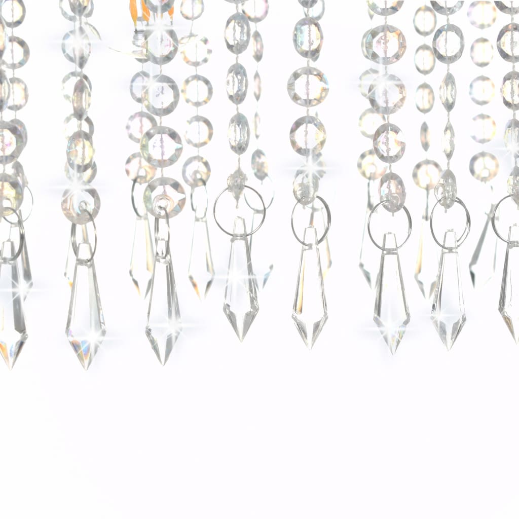 loftslampe med krystalperler 104 cm E14 sølvfarvet