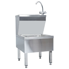 kommerciel håndvask med vandhane fritstående rustfrit stål