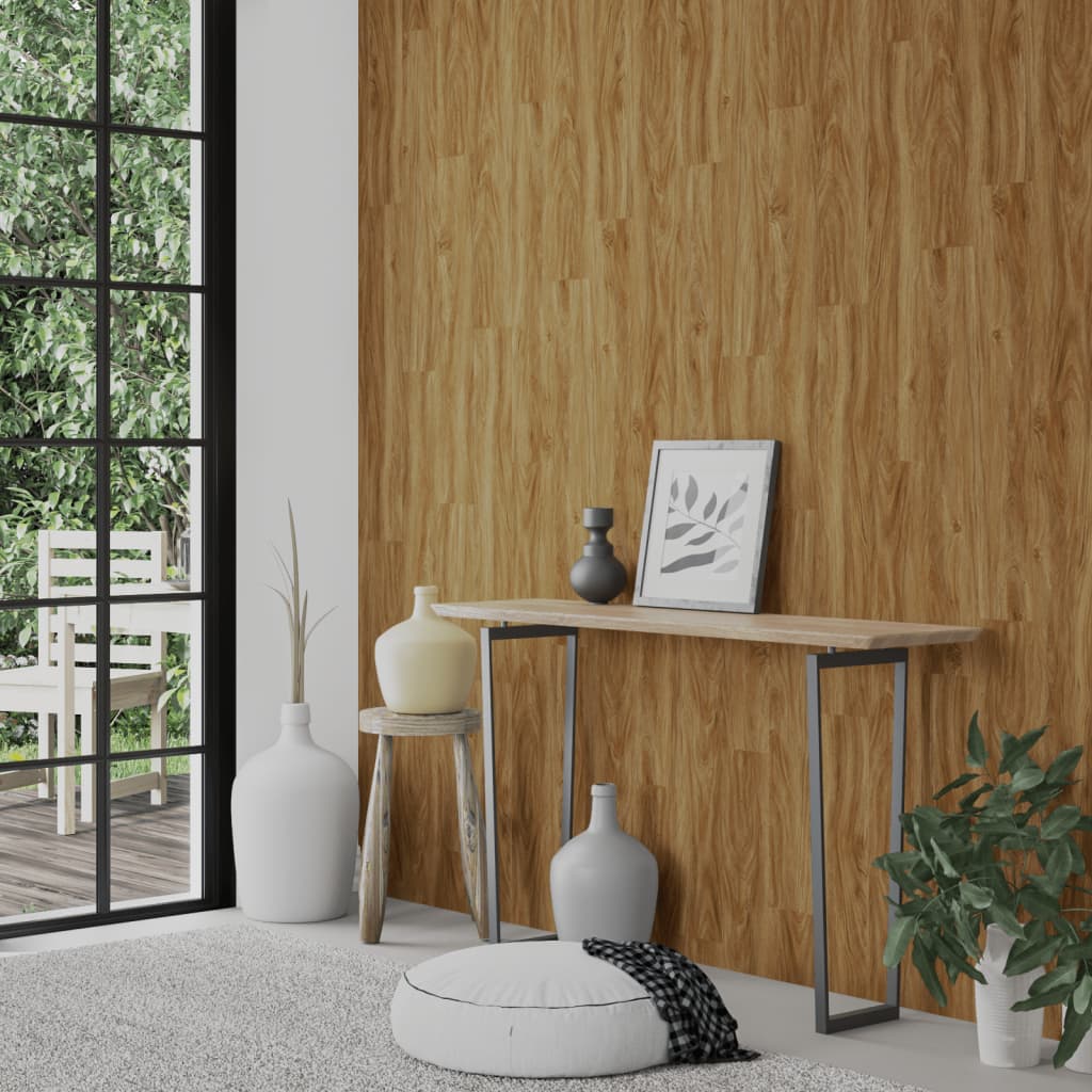vægpaneler 4,12 m² trælook PVC brun