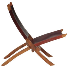 foldbar stol ægte skind mørkebrun
