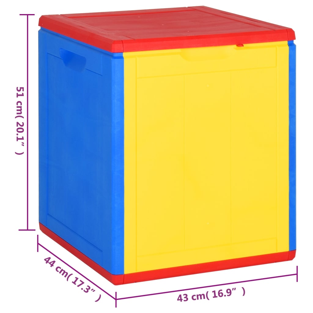 opbevaringsboks til haven 90 l polyrattan flerfarvet