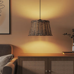 lampeskærm til loftlampe Ø45x28 cm flet brun