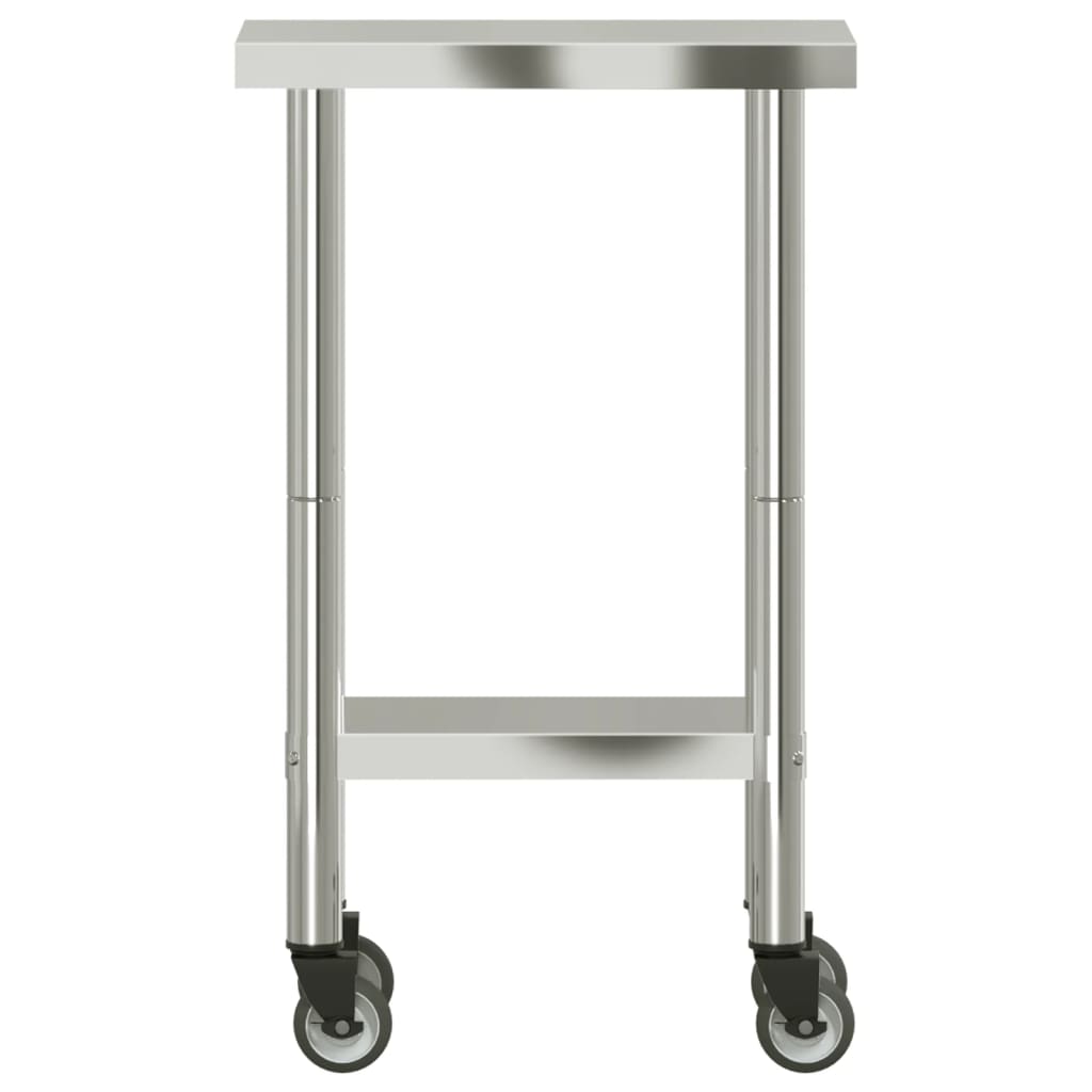 arbejdsbord med hjul til køkken 55x30x85 cm rustfrit stål