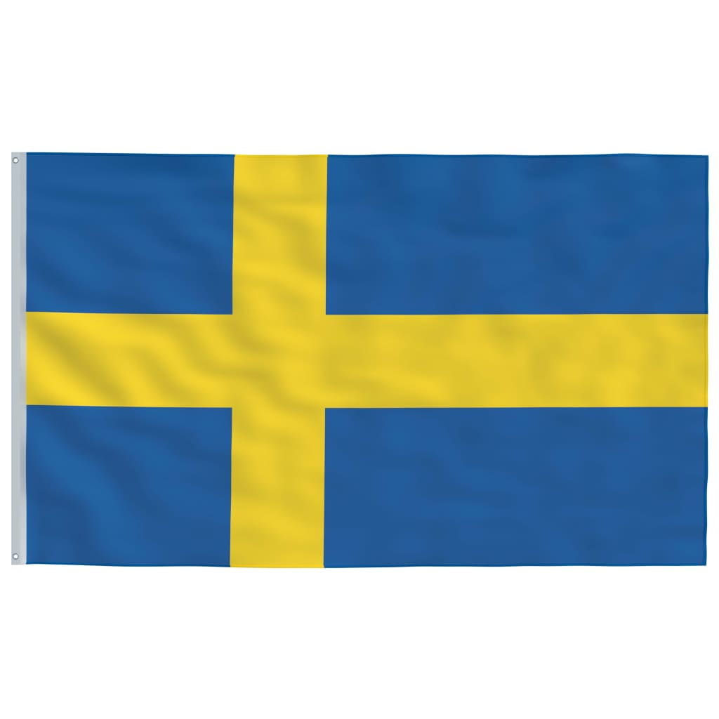 Sverige flag og flagstang 5,55 m aluminium