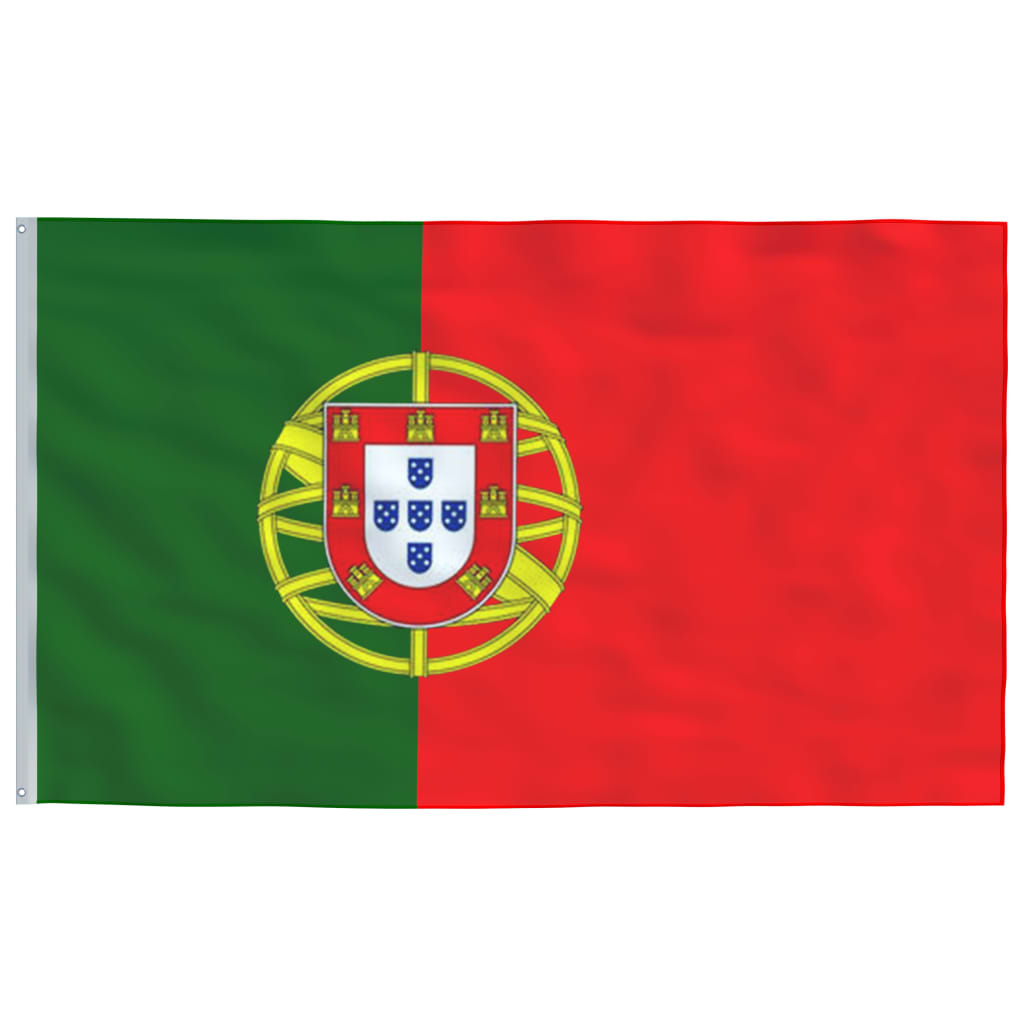 Portugal flag og flagstang 5,55 m aluminium