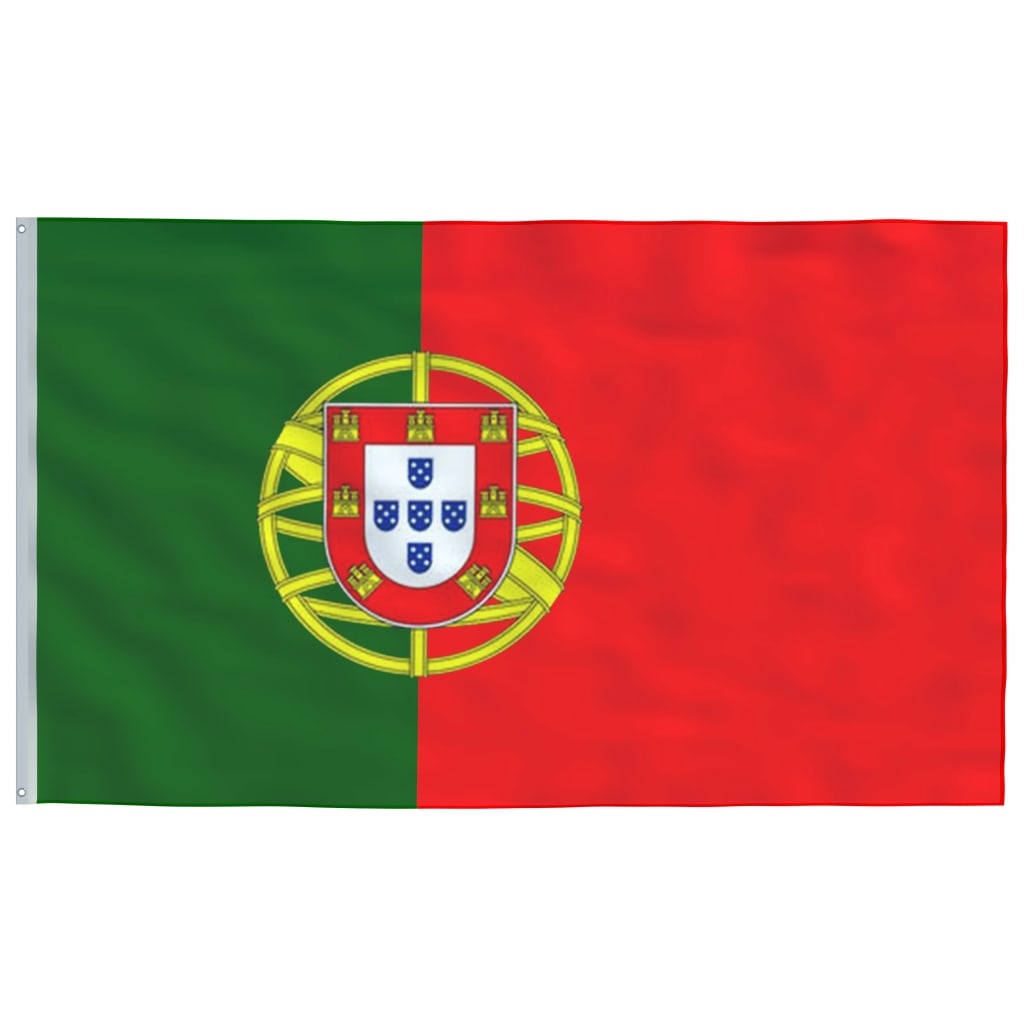 Portugal flag og flagstang 6,23 m aluminium