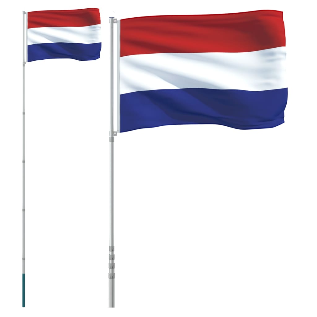 Holland flag og flagstang 5,55 m aluminium