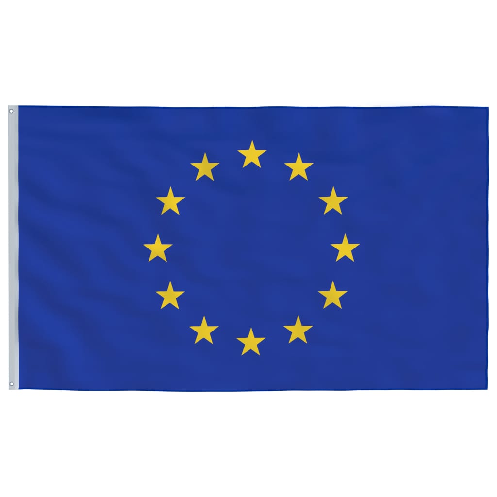 Europaflag og flagstang 6,23 m aluminium