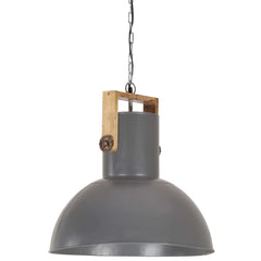 industriel hængelampe 25 W rund 52 cm E27 mangotræ grå