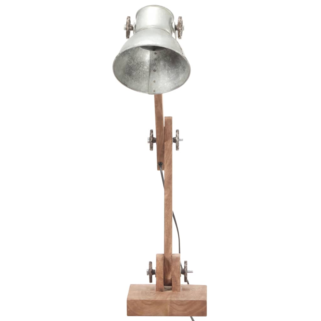 industriel skrivebordslampe 58x18x90 cm E27 rund sølvfarvet