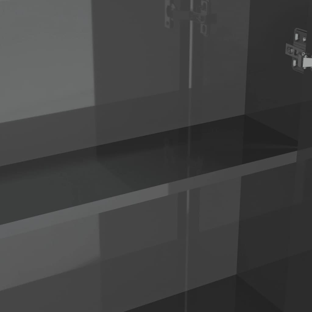 badeværelsesskab med spejl 60x15x75 cm MDF grå