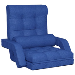 foldbar gulvstol med sengefunktion stof blå