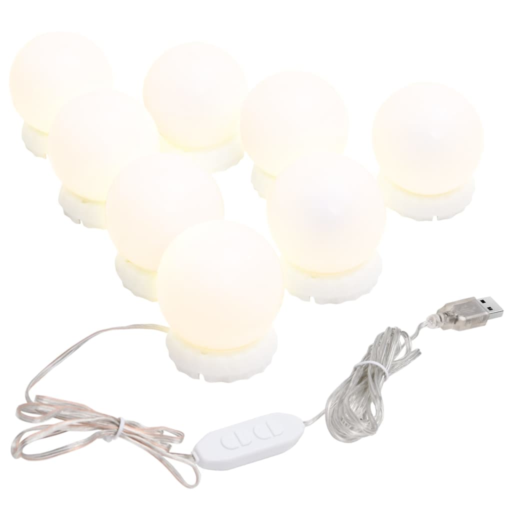 lampesæt til spejl 8 LED-lamper varm hvid og kold hvid