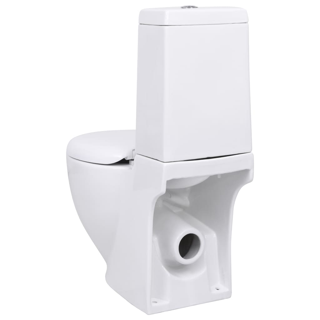 keramisk toilet med afløb bagpå hvid