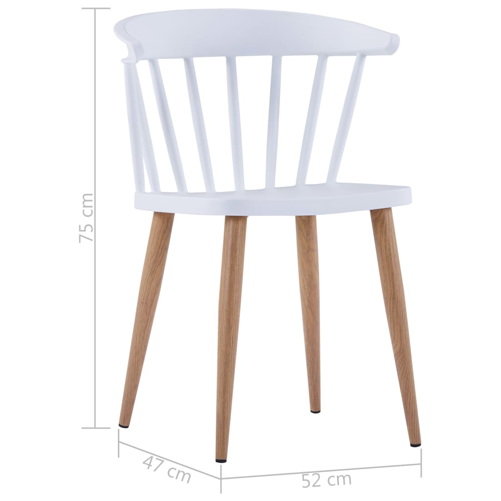 spisebordsstole 2 stk. hvid plastik