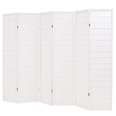 foldbar 6-panels rumdeler japansk stil 240 x 170 cm hvid
