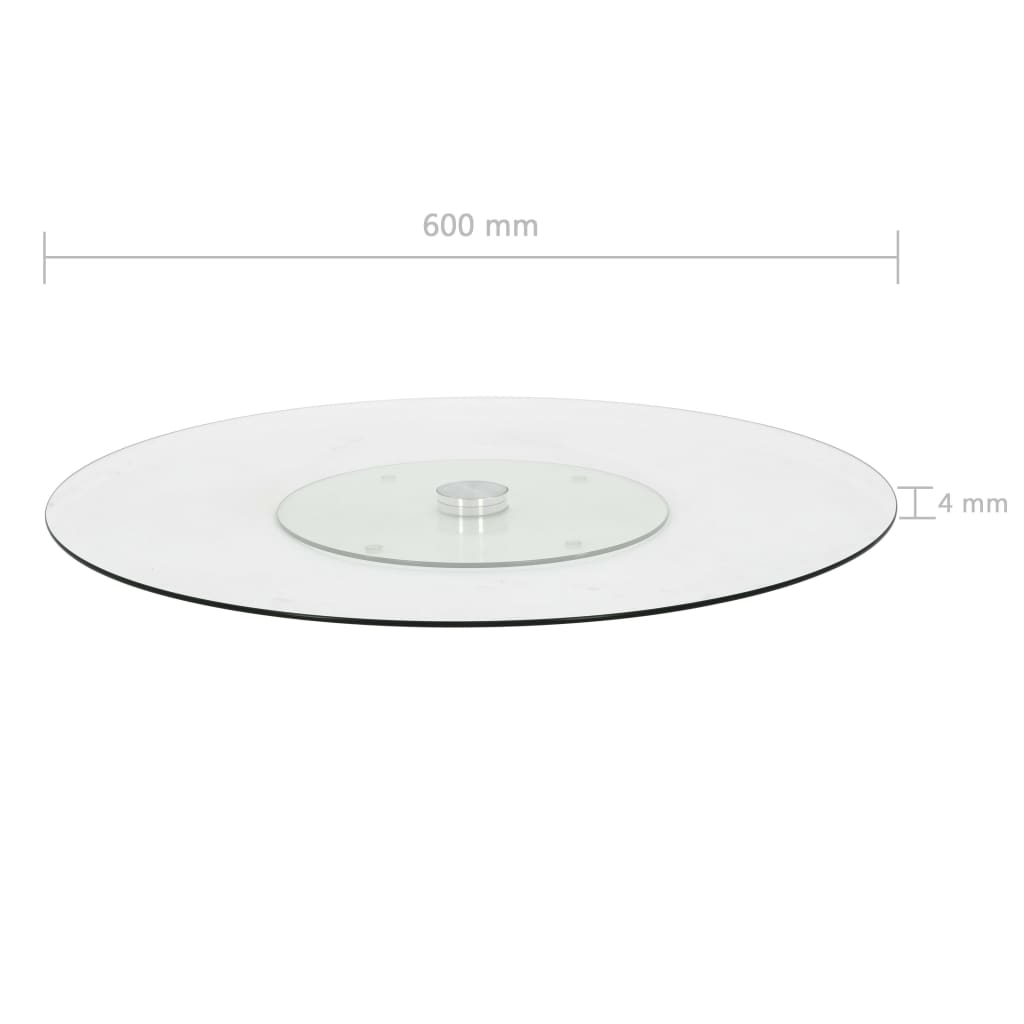 roterende serveringstallerken 60 cm hærdet glas transparent