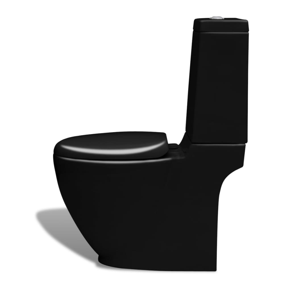 toilet- og bidetsæt sort keramik
