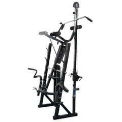 træningsbænk med vægtstativ, vægtstang- og håndvægtsæt 30,5 kg