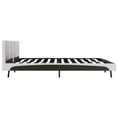 sengestel 180 x 200 cm grå og hvid kunstlæder