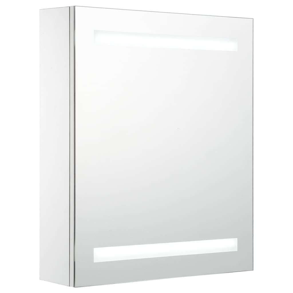 badeværelsesskab med spejl + LED-lys 50x13,5x60 cm
