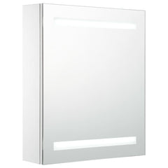 badeværelsesskab med spejl + LED-lys 50x13,5x60 cm
