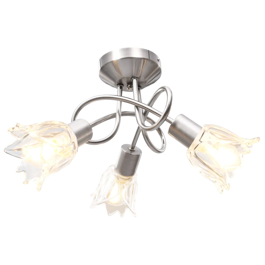 loftlampe med keramiske lampeskærme til 3 E14-pærer hvid