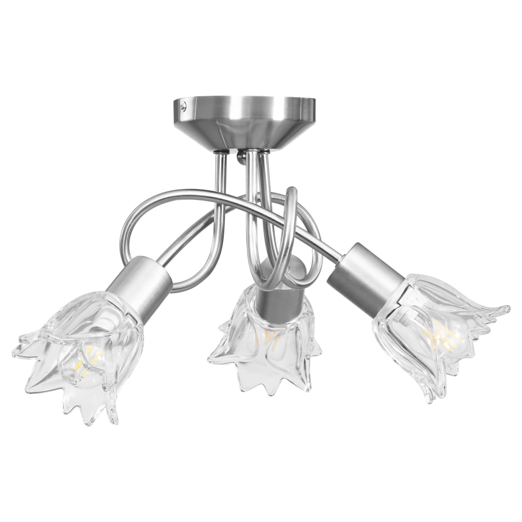 loftlampe med keramiske lampeskærme til 3 E14-pærer hvid