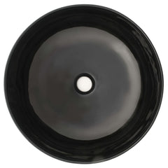 håndvask keramik rund sort 41,5 x 13,5 cm