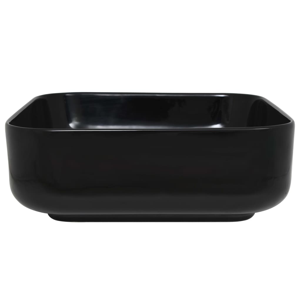 håndvask keramik firkantet sort 38 x 38 x 13,5 cm