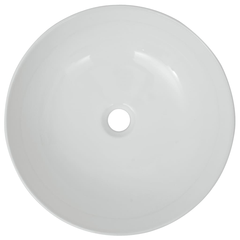 håndvask rund keramik 41,5 x 13,5 cm hvid